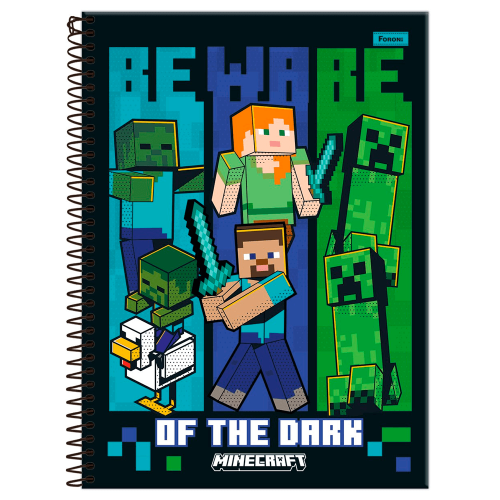 Caderno Universitario 10x1 160 Fls C.D. Foroni - Minecraft 12 Caderno Universitario 10x1 160 Fls C.D. Foroni - Minecraft 12